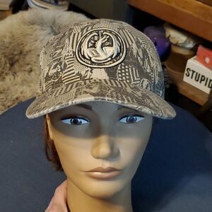 DRACONIS OBSCURO tan Ball Cap - Printed, Embroidered, Fitted Flex Fit Size: S-M